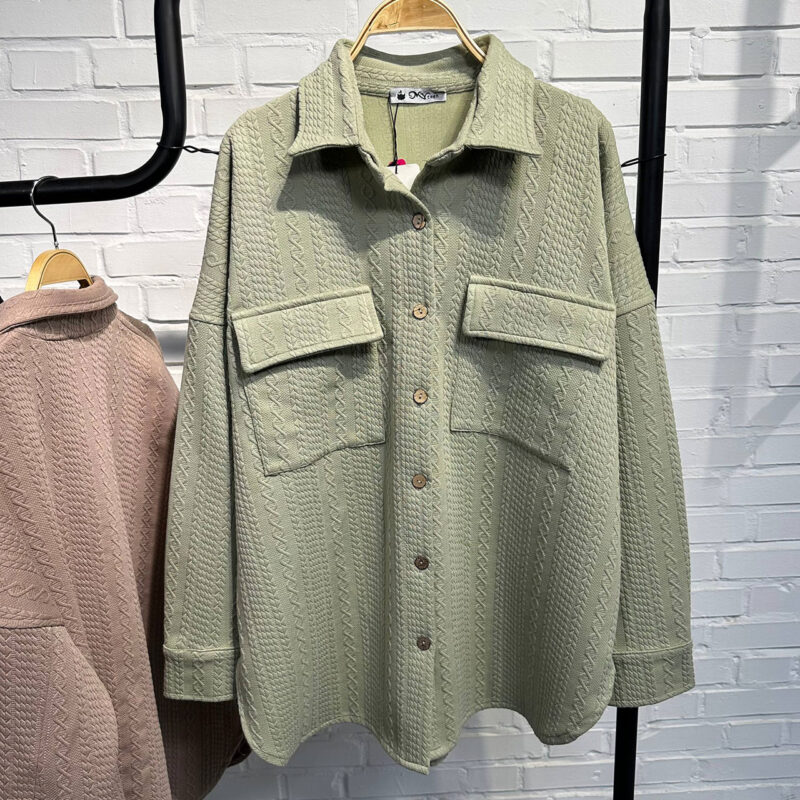 شومیز جیبدار فیتیله زنجیری پاییزه