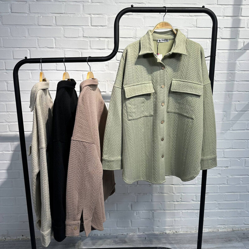 شومیز جیبدار فیتیله زنجیری پاییزه